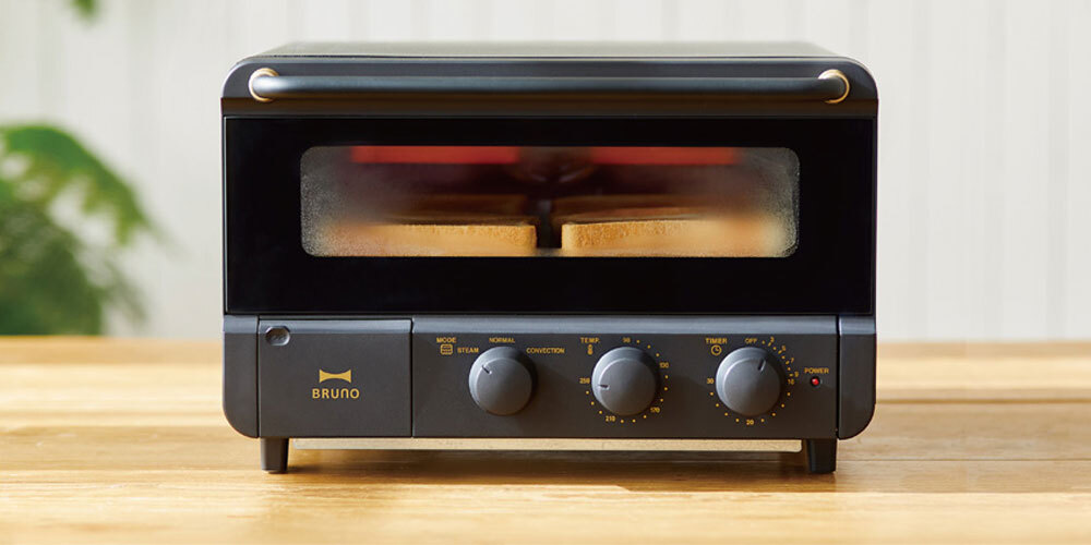 亜鉛メッキ鋼板定格消費電力【新品未使用】ブルーノBRUNO オーブントースター　ブラック