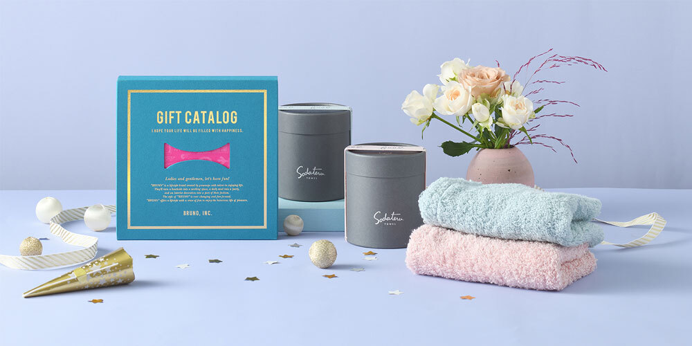 BRUNOカタログギフト(マゼンタピンク)+ 育てるタオル feel プチ