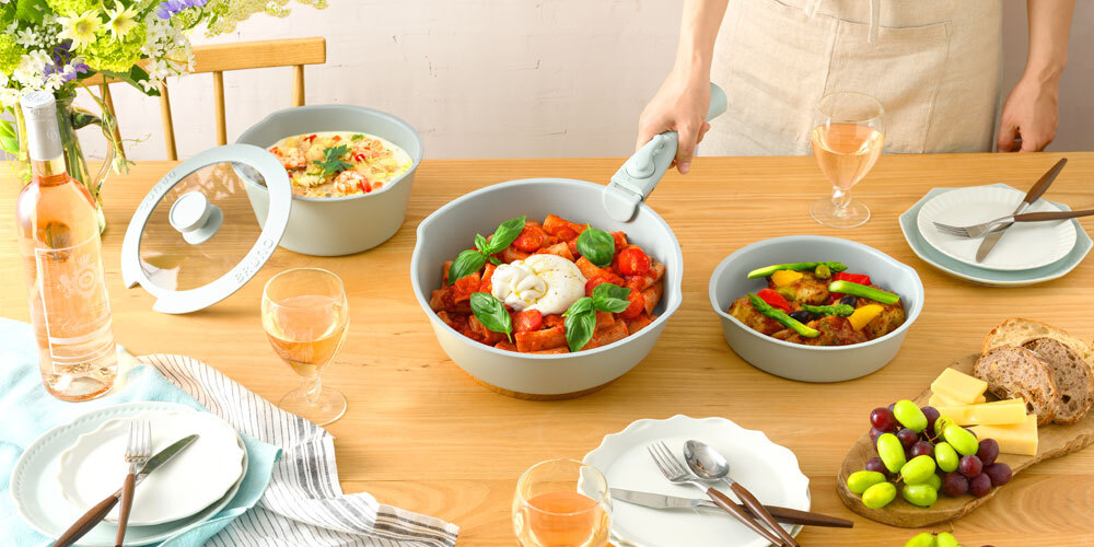 フライパン 26cm 取っ手セット ピンクベージュの通販 | BRUNO online