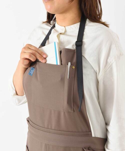 刺繍サービス】スイッチロン カフェエプロン ディープブルーの通販