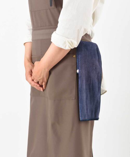 刺繍サービス】スイッチロン カフェエプロン ディープブルーの通販