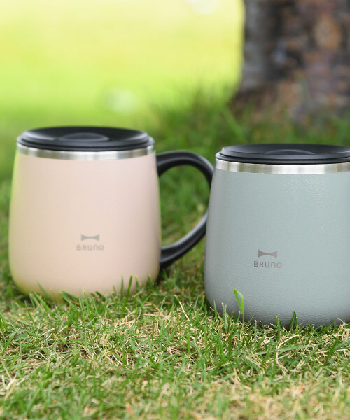 蓋つきステンレスマグ tall2個 ギフト巾着セット アイボリー/ブルー