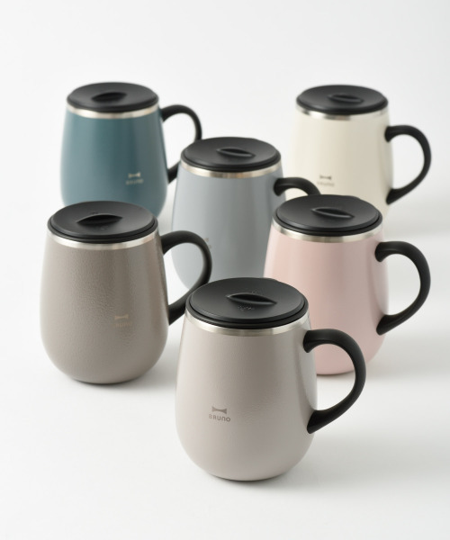 蓋つきステンレスマグ tall2個 ギフト巾着Mセット グレージュ/ピンク