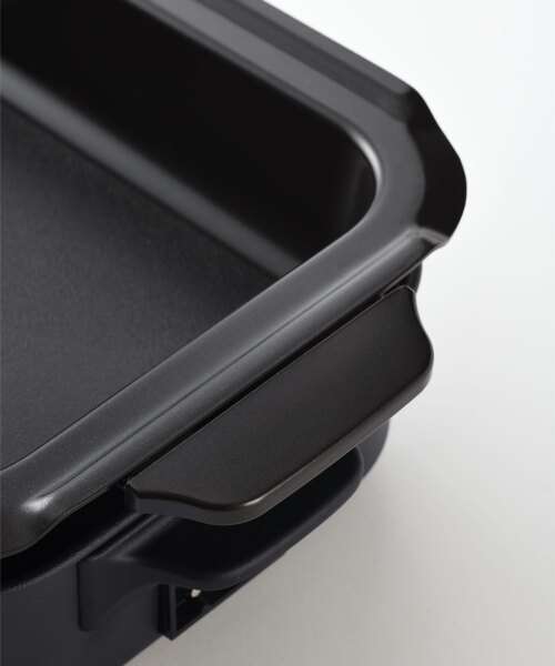 コンパクトホットプレート＋セラミックコート鍋(ブラック)セット