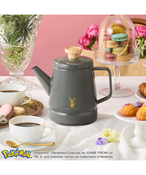 イーブイフレンズホーローケトル +蓋つきステンレスマグshort グレー