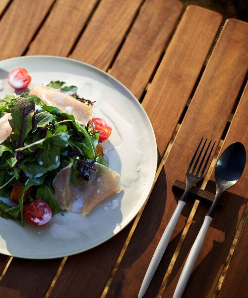 ARAS 3種皿➕カラトリー付き　2客セット 落としても割れない「カトラリー3種 各2セット ＋ 白色ギフトボックス