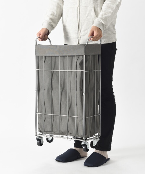 LAUNDRY SQUARE BASKET with CASTER SLIM 40L ホワイトの通販 | BRUNO