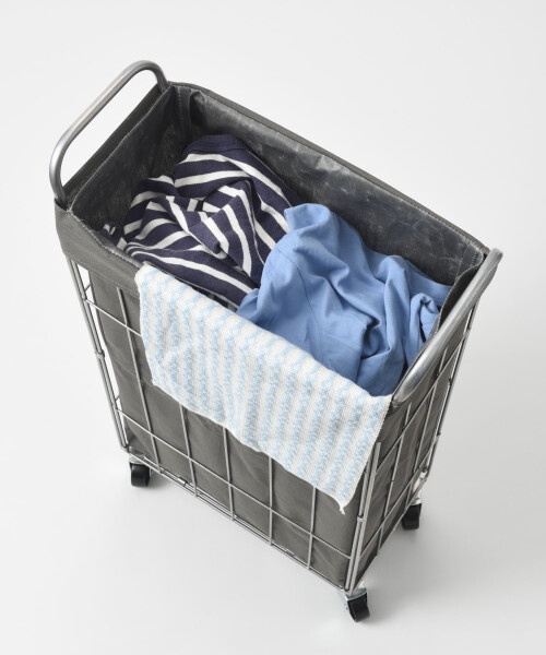 LAUNDRY SQUARE BASKET with CASTER SLIM 40L ホワイトの通販 | BRUNO