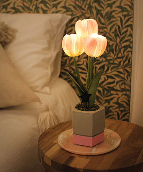 VIA K STUDIO キューティーチューリップポットLED チェリーピーチの