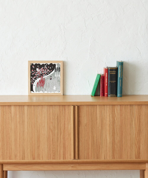 アートポスター MOOMIN フレームセット ブルーグリーン/月夜の不思議の