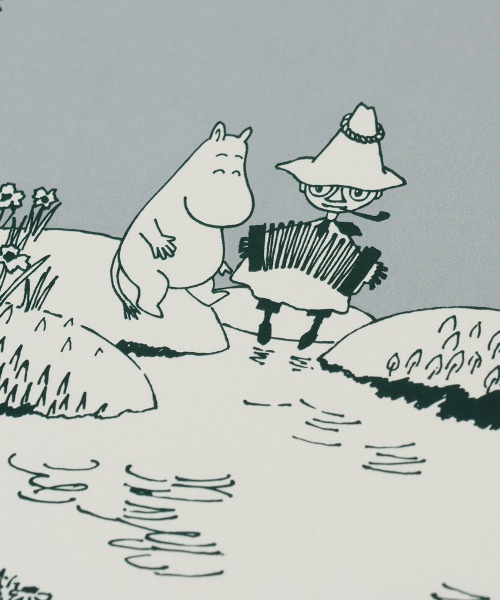 アートポスター MOOMIN フレームセット ブルーグリーン/月夜の不思議の
