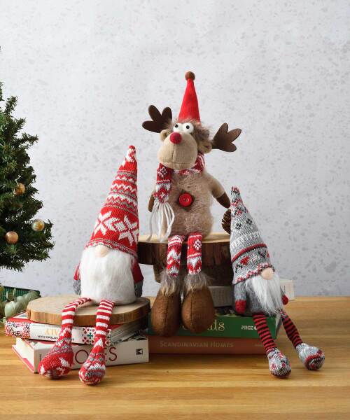 ノルディック足ブラトナカイ ベージュ×レッドの通販 | BRUNO online