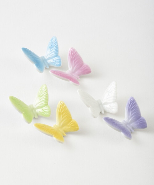 Butterfly Rest 2pcs set ブルー ピンク 箸置き 通販