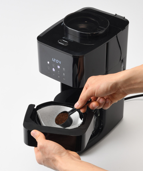 コーン式ミル付き全自動コーヒーメーカー グレージュの通販