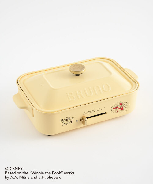 お値下げしました！新品！鍋付き！BRUNO コンパクトホットプレート イエロー！ Pooh コンパクトホットプレート ハニーイエローの通販 | BRUNO online