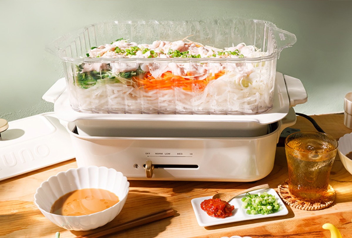 ホットプレート グリル鍋 蒸し料理用 20cmコンパクト Amazon.co.jp