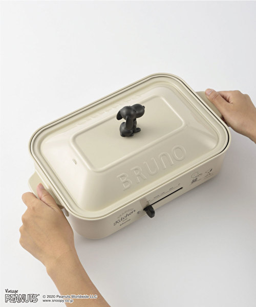 PEANUTSコンパクトホットプレート+ポストカードセット エクリュ+