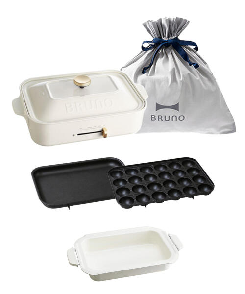 美品✳︎BRUNO コンパクトホットプレート深鍋セット✳︎赤ホットプレート