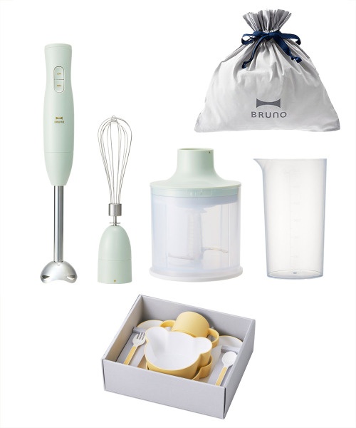 Bruno マルチスティックブレンダー Ivory マルチスティックブレンダー2+KIDS DISH ギフトボックス ベア