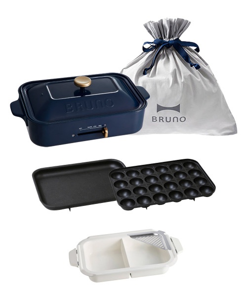 ブルーノ BRUNO コンパクトホットプレート セラミックコート鍋 セット コンパクトホットプレート セラミックコート鍋セット ホワイトの