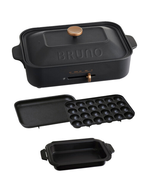 BRUNO ホットプレート ブラック コンパクトホットプレート＋セラミックコート鍋(ブラック)セット