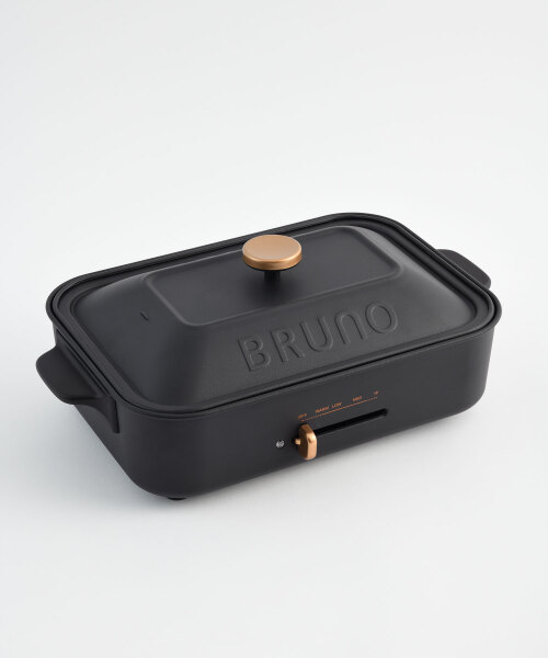 【未使用】BRUNO ホットプレート ブラック コンパクトホットプレート＋セラミックコート鍋(ブラック)セット