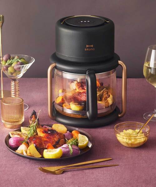 新品 BRUNO ガラスエアフライヤー　キャストブラック ブルーノ ガラスエアフライヤー ギフトバッグセット 【限定カラー】キャスト