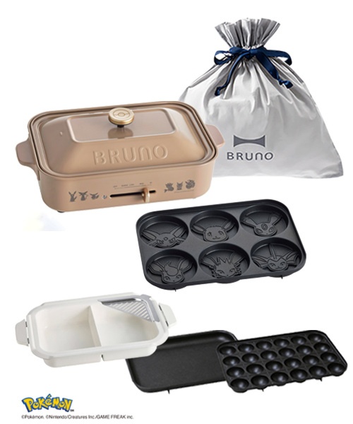 BRUNO ホットプレート イーブイフレンズ イーブイフレンズコンパクトホットプレート＋セラミックコート仕切り鍋