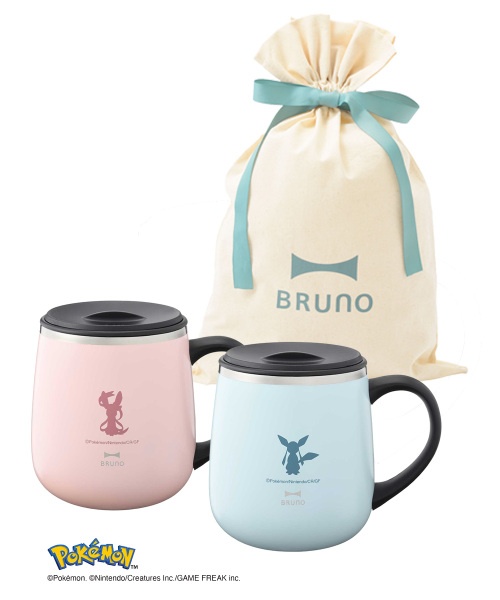 イーブイフレンズ蓋つきステンレスマグshort 2個 ギフト巾着Mセット