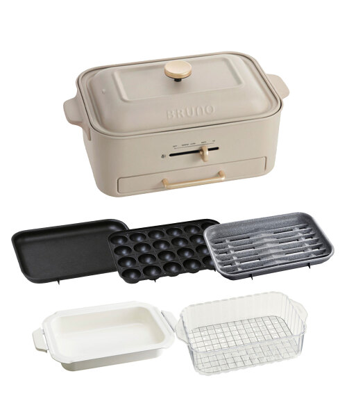 コンパクトグリルホットプレート スチーマー(1段)&セラミックコート鍋