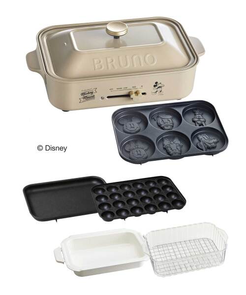 DISNEY コンパクトホットプレート スチーマー(1段)&セラミックコート鍋