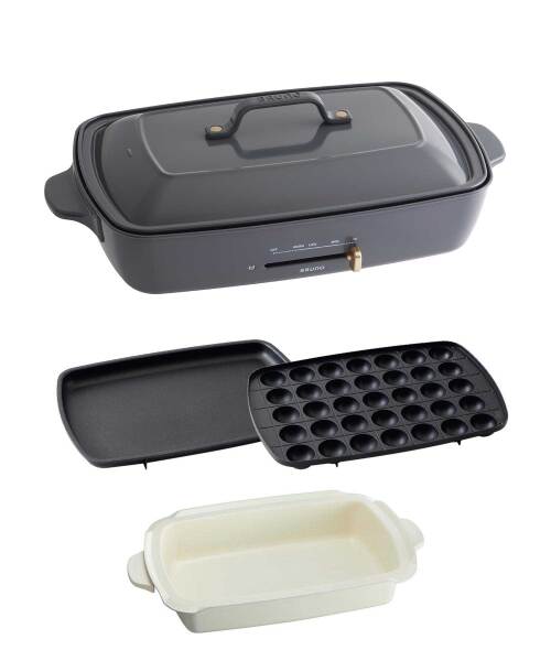 【セット】BRUNO ブルーノ ①ホットプレート グランデサイズ ②深鍋 BRUNO（ブルーノ） ホットプレート グランデサイズ 深鍋 セット おまけ