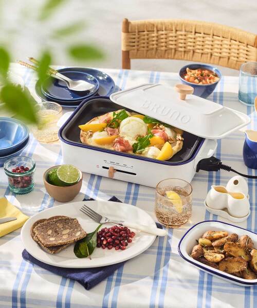 コンパクトホットプレート＋セラミックコート仕切り鍋 ギフト巾着XL