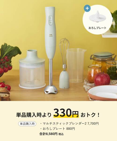 マルチスティックブレンダー2+おろしプレートセット アイボリーの通販