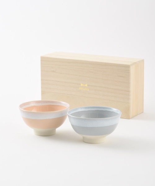 BRUNO 美濃焼ペアギフト 茶碗 ピンク×ブルーの通販 | BRUNO online