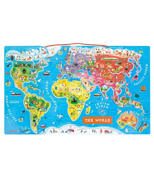 世界地図 マグネット ジャノー - ジグソーパズル
